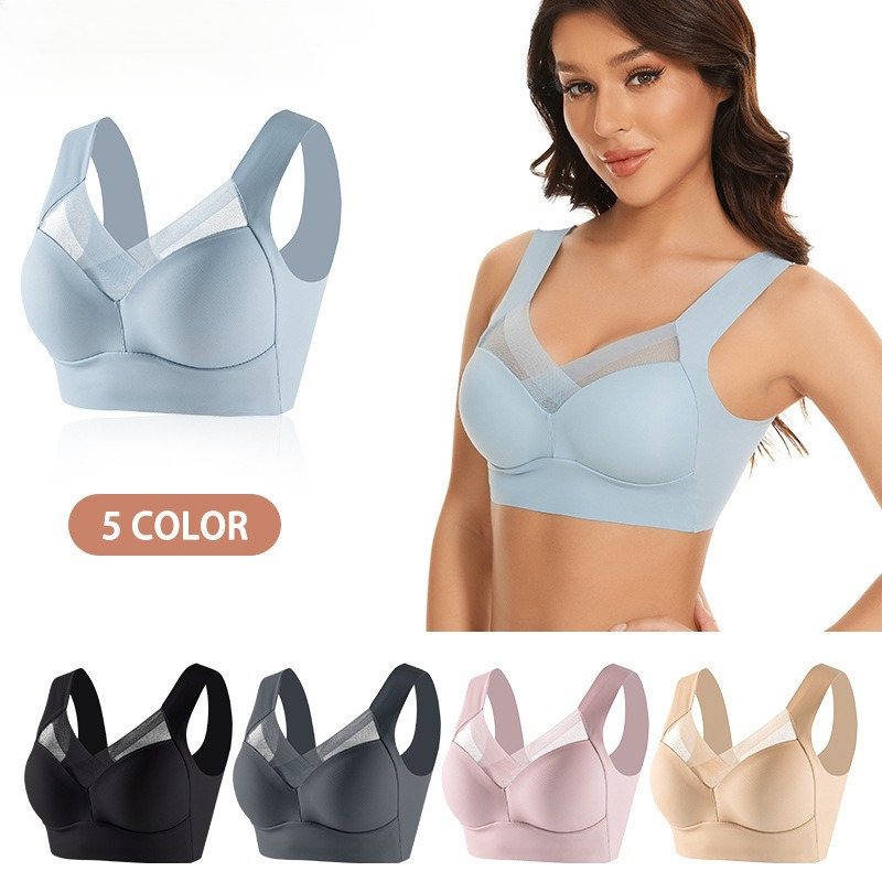 Underwire Bra Padded - บราไร้โครง ไซส์ใหญ่พิเศษ L-6XL เสื้อกล้ามเซ็กซี่ ไร้ตะเข็บ ผ้าไหมน้ำแข็ง