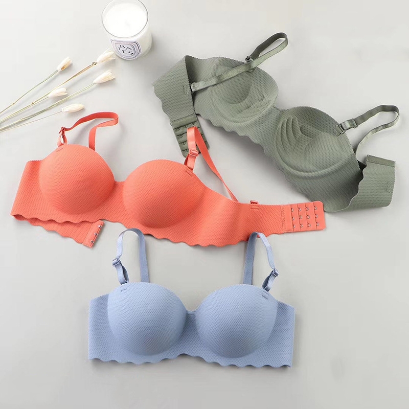 Sleep Bra Bralette - บางชิ้นเดียวไม่มีรอยต่อผู้หญิง Bra สายรัดไหล่ที่ถอดออกได้รวบรวม Bralette สบายไม่มีแหวนเหล็ก Sleep