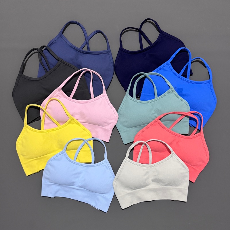Sports Bra Racerback - เสื้อชั้นในกีฬาแบบไร้สายสำหรับผู้หญิง ยี่ห้อ Histello แบบไร้ตะเข็บ เหมาะสำหรับโยคะ ออกกำลังกาย