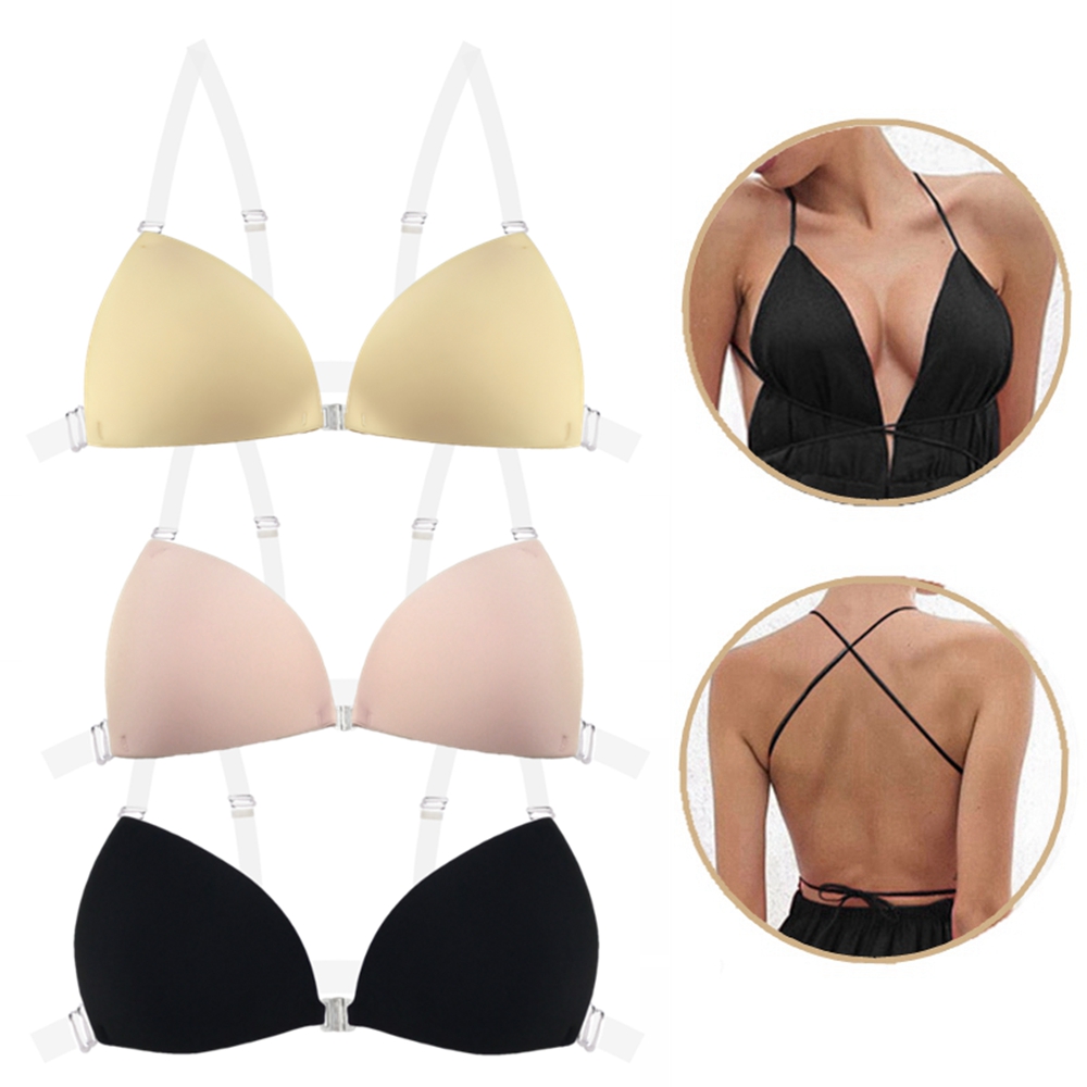 Push Up Bra Silicone - บราซิลิโคนแบบแปะสำหรับผู้หญิง ชุดแต่งงานแบบ backless บราแบบเว้าลึก ยกกระชับหน้าอก บราไร้สาย
