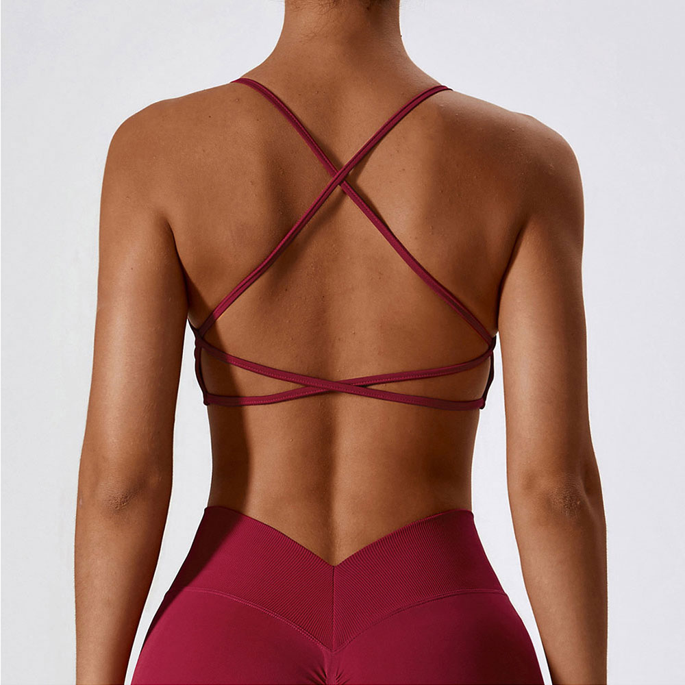 Sports Bra Racerback - สปอร์ตบราสายไขว้สำหรับผู้หญิงบราดันทรงเสื้อครอปสำหรับบราทรงสปอร์ตออกกำลังกายเล่นโยคะบราระบายอากาศบราทรงสปอร์ตไร้รอยต่อ