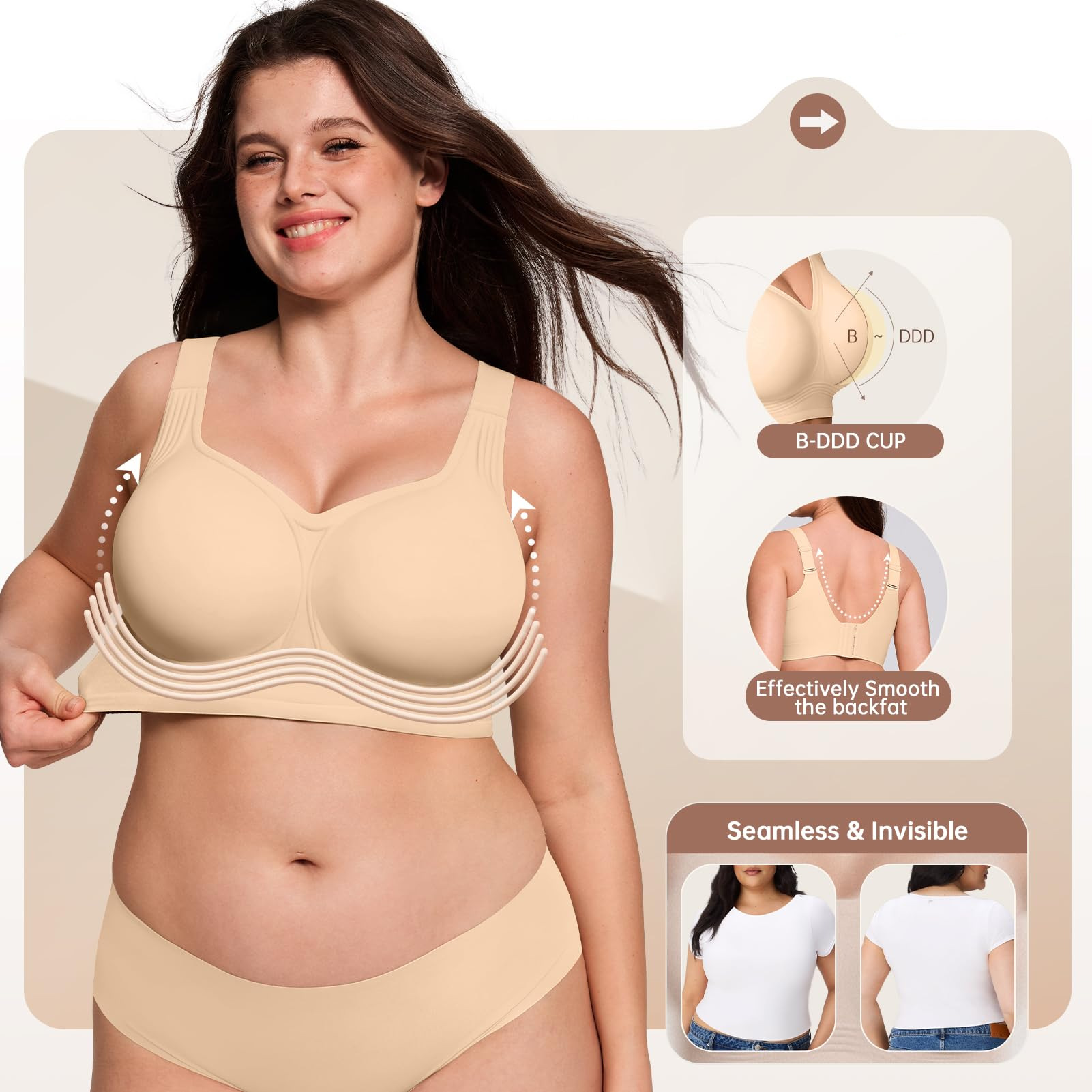 บราไร้โครงสำหรับผู้หญิงไซส์ใหญ - Full Coverage Bra บทวิจารณ์และราคา