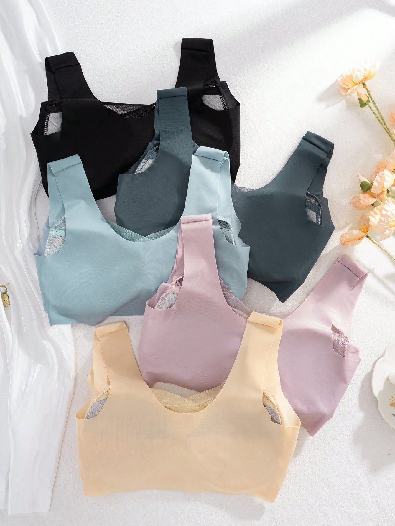 บราไร้สายผ้าไอซ์ซิลค์ไร้ตะเข็บ - Sleep Bra Bralette บทวิจารณ์และราคา
